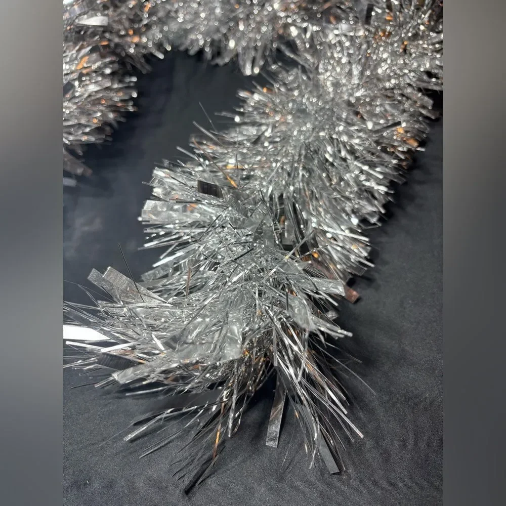 🎄❤️🎄 24’ Silver Christmas Garland Tinsel EPC Two Pieces